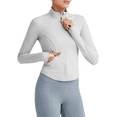 thumbnail image 1 of G4Free BareFeel Cropped Jackets for Women Slim Fit Full Zip Up Workout Athletic Track Jackets with Thumb Holes for Yoga, 1 of 8