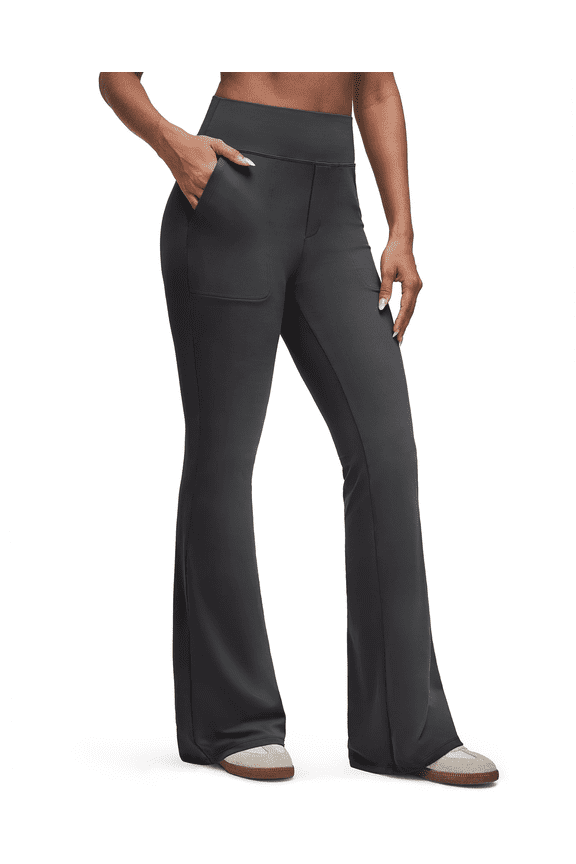 BareFeel Flare Yoga Pants Women High Waisted Bootcut Leggings with Pockets Dress Work Pant Petite/Regular/Tall