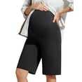 thumbnail image 1 of G4Free BareFeel Maternity Bermuda Shorts Over The Belly Loose Wide Leg Pregnancy Shorts Casual Work, 1 of 8