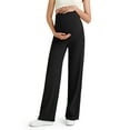 thumbnail image 1 of G4Free BareFeel Maternity Dress Yoga Pants Over The Belly Stretchy Work Slack Pregnancy Wide Leg Lounge Trousers 28"/30"/32", 1 of 9