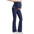 thumbnail image 1 of G4Free BareFeel Maternity Flare Leggings with Pockets Over The Belly Stretchy Casual Lounge Pregnancy Dress Pants for Work, 1 of 9