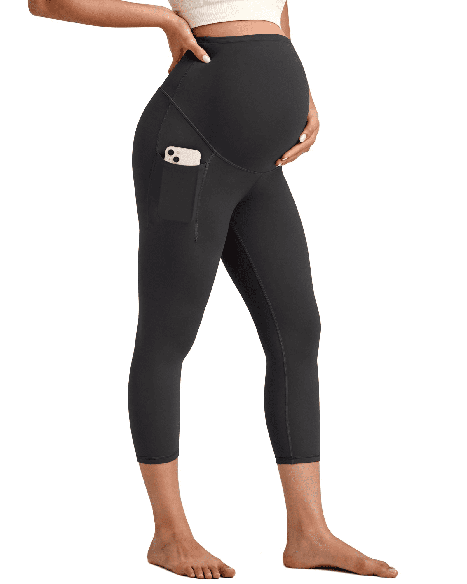 G4Free BareFeel Maternity Leggings with Pockets Over The Belly Stretchy ...