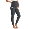 thumbnail image 1 of G4Free BareFeel Maternity Leggings with Pockets Over The Belly Stretchy Workout Yoga Pregnancy Pants, 1 of 9