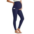 thumbnail image 1 of G4Free BareFeel Maternity Leggings with Pockets Over The Belly Stretchy Workout Yoga Pregnancy Pants, 1 of 9