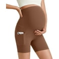 thumbnail image 1 of G4Free Barefeel Maternity Biker Shorts with Pockets Over The Belly Legging 5" Pregnancy Yoga Pants Athletic Workout, 1 of 9