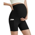 thumbnail image 1 of G4Free Barefeel Maternity Biker Shorts with Pockets Over The Belly Legging 5" Pregnancy Yoga Pants Athletic Workout, 1 of 9