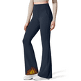 thumbnail image 1 of G4Free Barefeel Women's Fleece Lined Flare Yoga Pants Winter Thermal High Waist Leggings with Pockets, 1 of 8