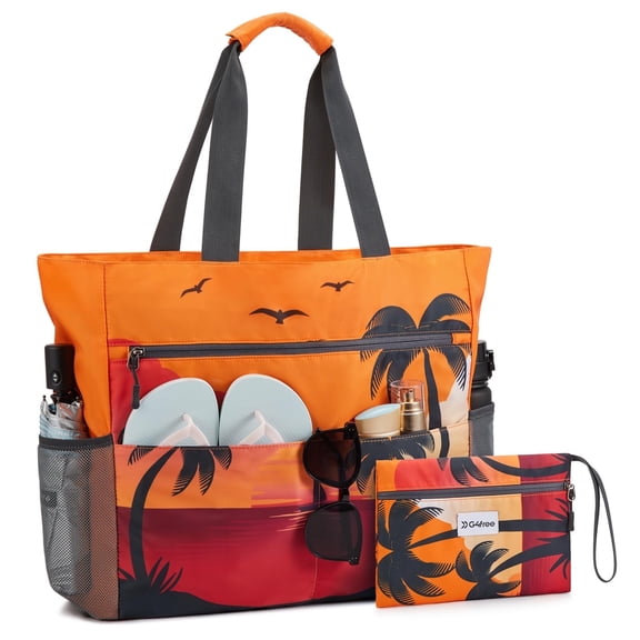 G4Free Beach Bag, Waterproof Sandproof Beach Tote Bag, Large Capacity Foldable for Women