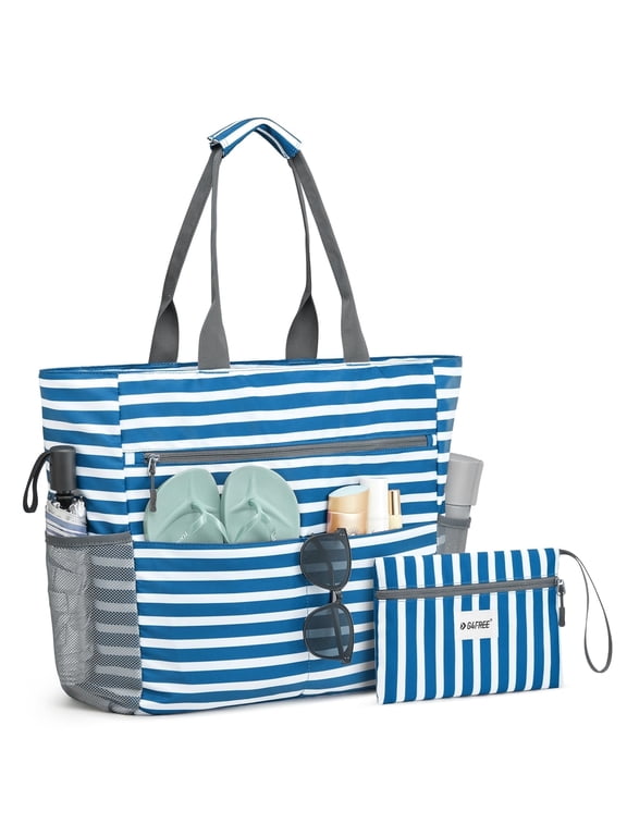 Beach Bag, Waterproof Sandproof Beach Tote Bag, Large Capacity Foldable for Women