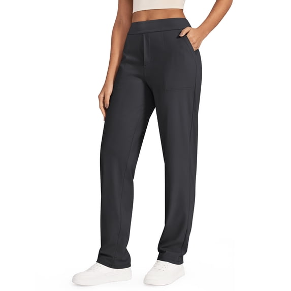 G4Free Bizcasual Yoga Pants Women High Waist Dress Work Pants with Pockets Wide Leg Business Casual Trousers