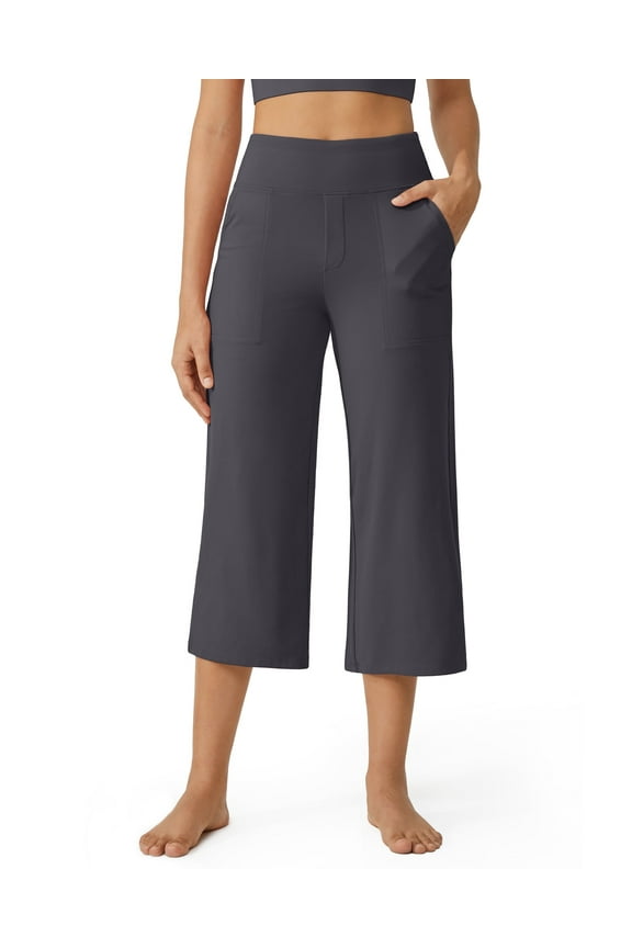 Capri Pants for Women Wide Leg Yoga Dress Cropped Pants Capri Leggings with Pockets for Casual Summer
