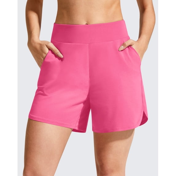 G4Free Chillwhisp Athletic Shorts for Women 4" - High Waist Lightweight Casual Running Shorts Built-in Liner with Pockets