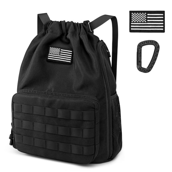 G4Free Drawstring Gym Backpack with Shoes Compartment Water-Resistant Sports Bag for Men Women