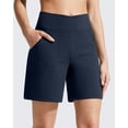 thumbnail image 1 of G4Free EverGoing Athletic Shorts for Women 6" Cross Waist Summer Casual Shorts with Pockets, 1 of 7