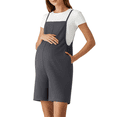 thumbnail image 1 of G4Free EverGoing Maternity Overalls with Pockets Adjustable Straps Pregnancy Wide Leg Jumpsuit Shorts Casual Work, 1 of 8