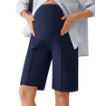 thumbnail image 1 of G4Free EverGoing Maternity Shorts with Pockets 10''- Over The Belly Pregancy Bermuda Casual Work Summer, 1 of 8
