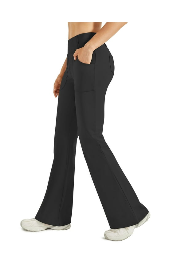Fleece Lined Leggings Women Yoga Dress Pants with 4 Pockets Stretchy Work Pants Business Casual