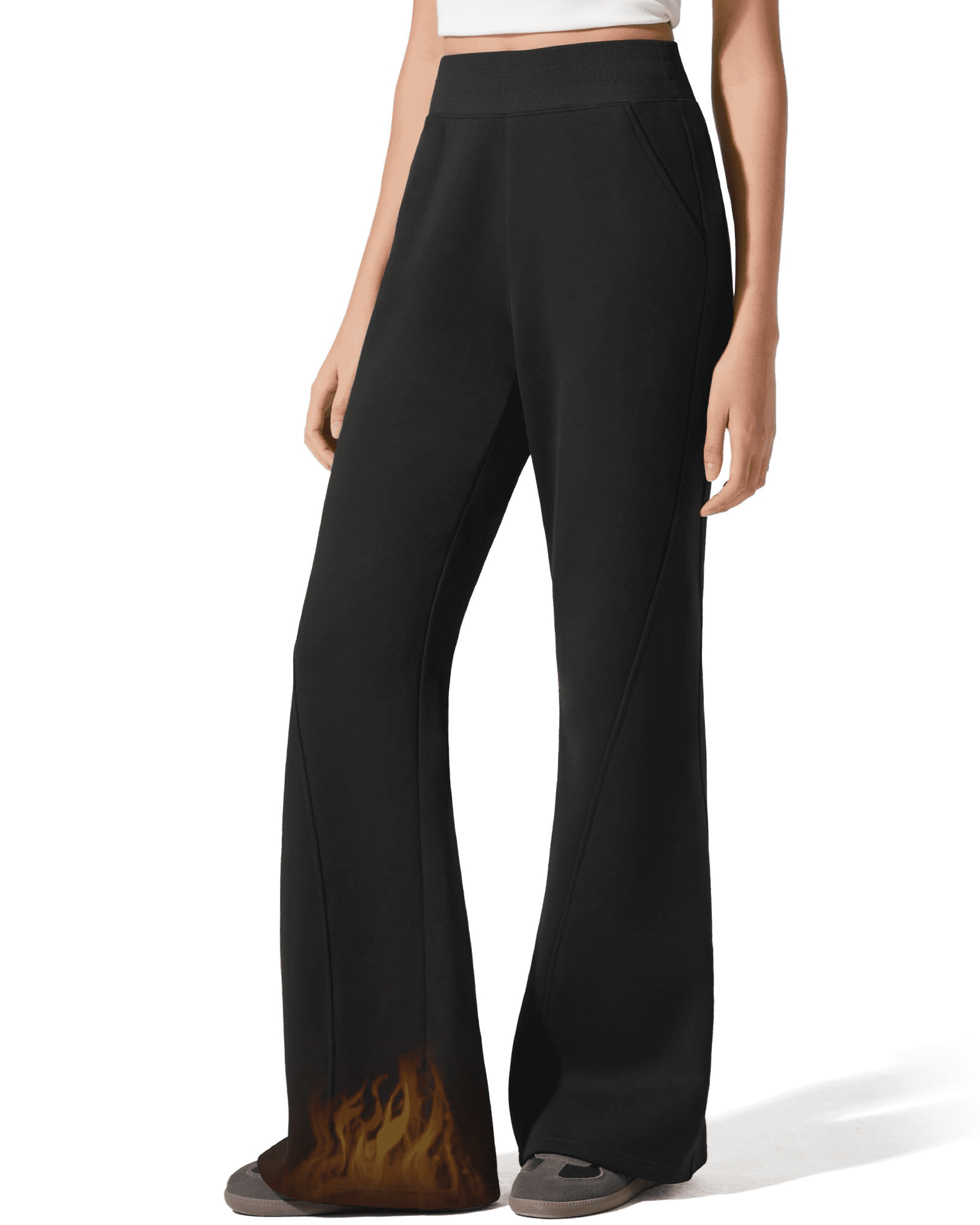 Fleece Lined Detachable Flare Pants main image 1