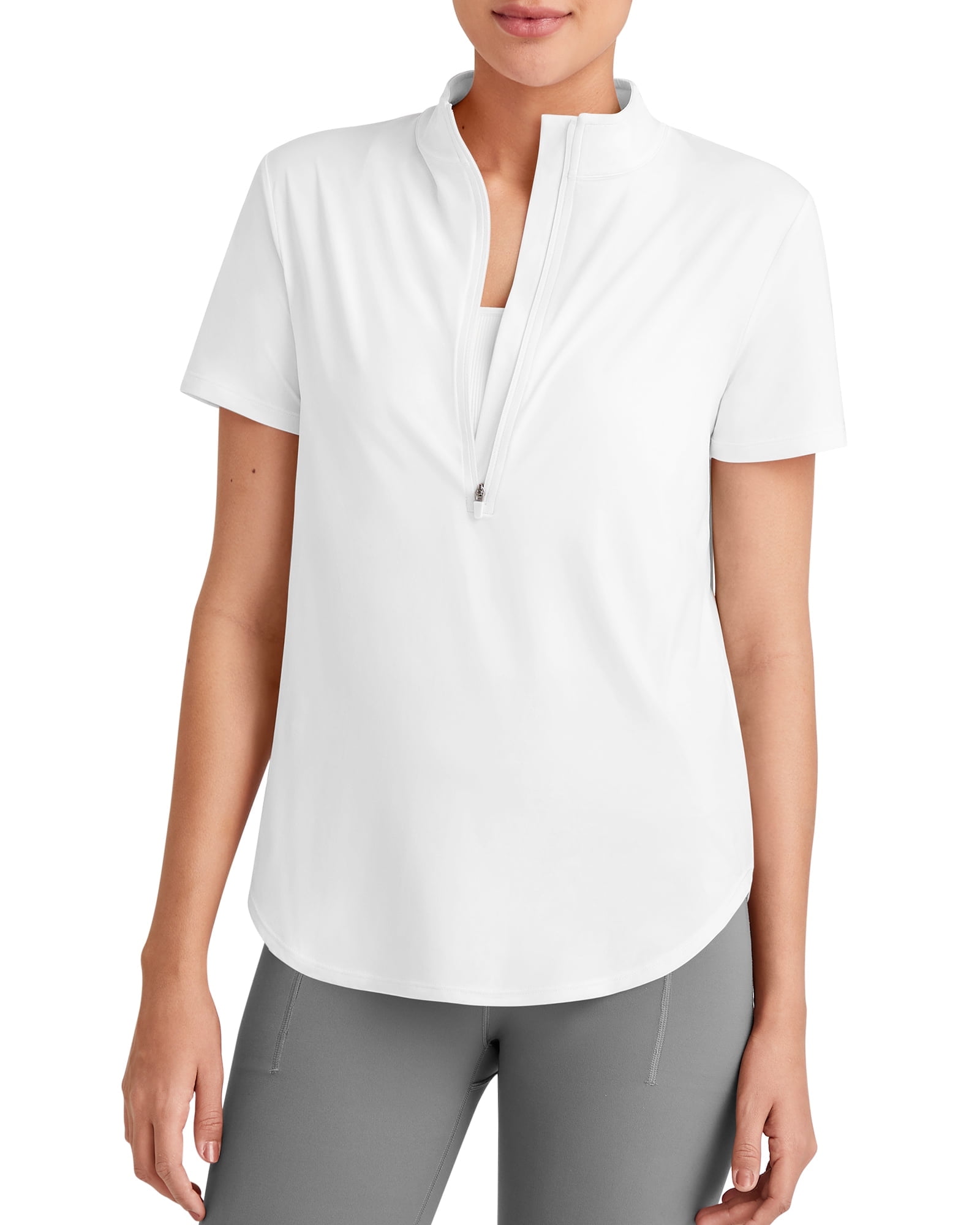 Long sleeve gym top for women Slim fit Half Zip Fitness Workout Top