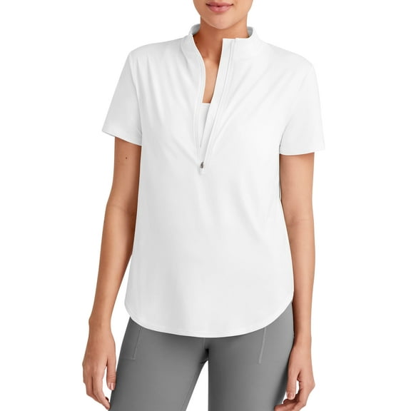 G4Free Lightbreeze UPF 50+ Womens Workout Tops Short Sleeve Half Zip Golf Shirts Loose Fit Athletic Gym Tshirts Running