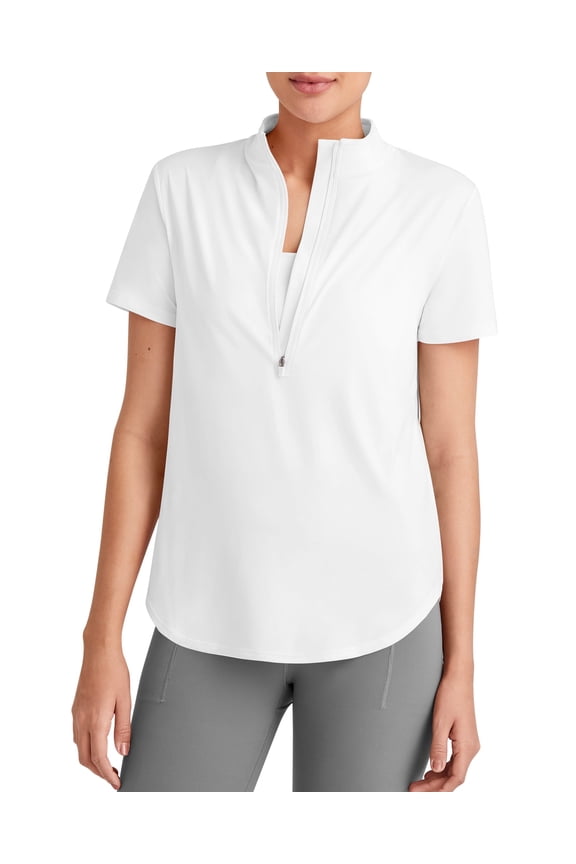 Lightbreeze UPF 50+ Womens Workout Tops Short Sleeve Half Zip Golf Shirts Loose Fit Athletic Gym Tshirts Running