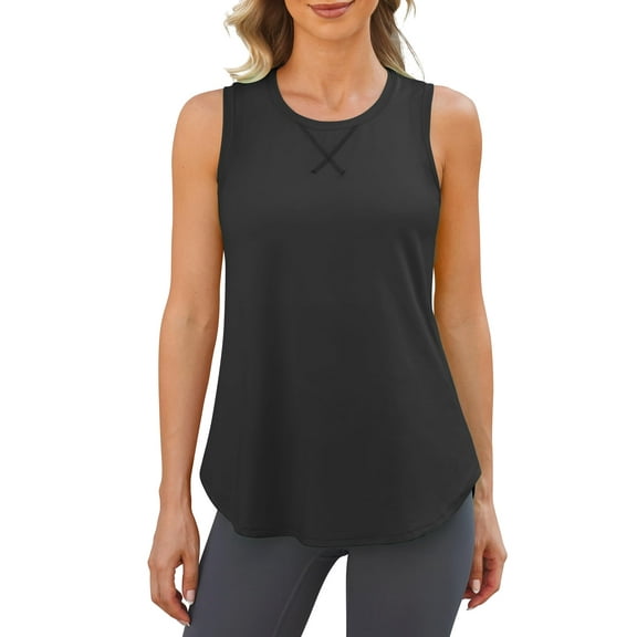 G4Free Lightweight Racerback Workout Tank Tops for Women High Neck Athletic Long Tanks Fast Dry Sleeveless Running Shirts