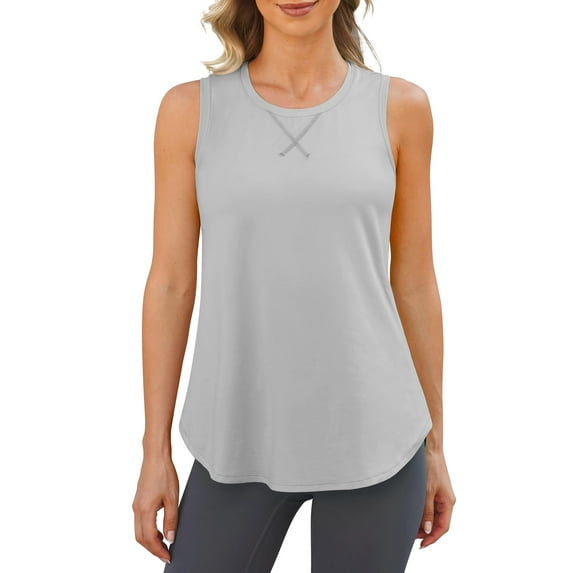G4Free Lightweight Racerback Workout Tank Tops for Women High Neck Athletic Long Tanks Fast Dry Sleeveless Running Shirts