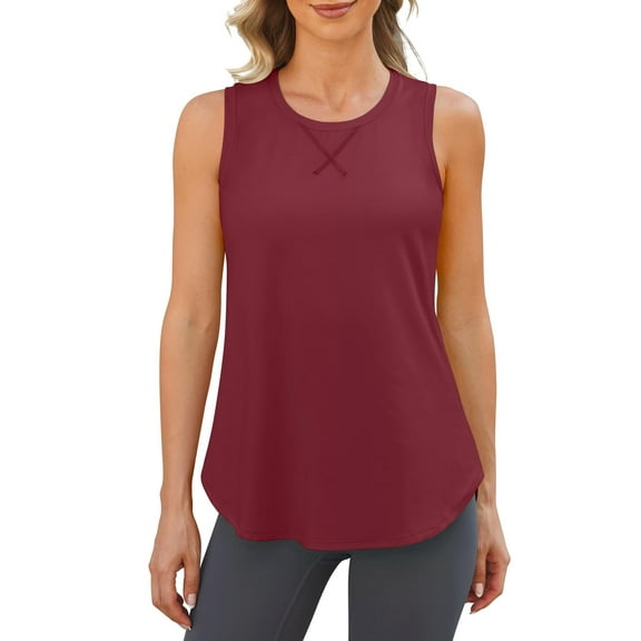 G4Free Lightweight Racerback Workout Tank Tops for Women High Neck Athletic Long Tanks Fast Dry Sleeveless Running Shirts