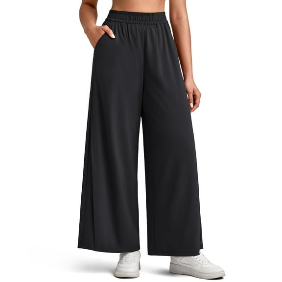 G4Free Lightweight Wide Leg Cropped Pants Women Stretchy Palazzo Ankle Yoga Pants with Pockets Petite/Regualr/Tall