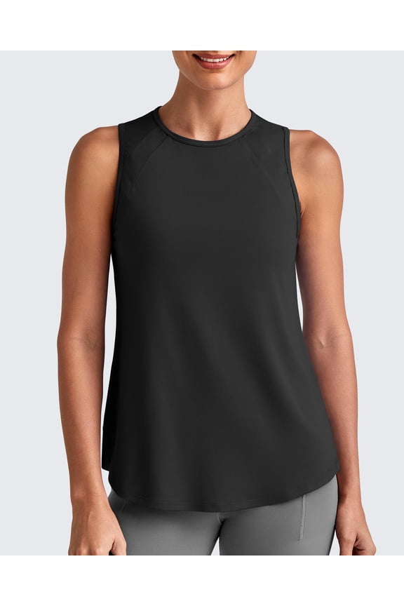 Lightweight Workout Tank Tops for Women High Neck Athletic Long Tanks Sleeveless Summer Running Gym Shirts