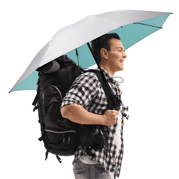 G4Free Liteflex Hiking Umbrella Mini Compact Ultralight Collapsible Reflective Silver Trekking Backpacking Umbrella