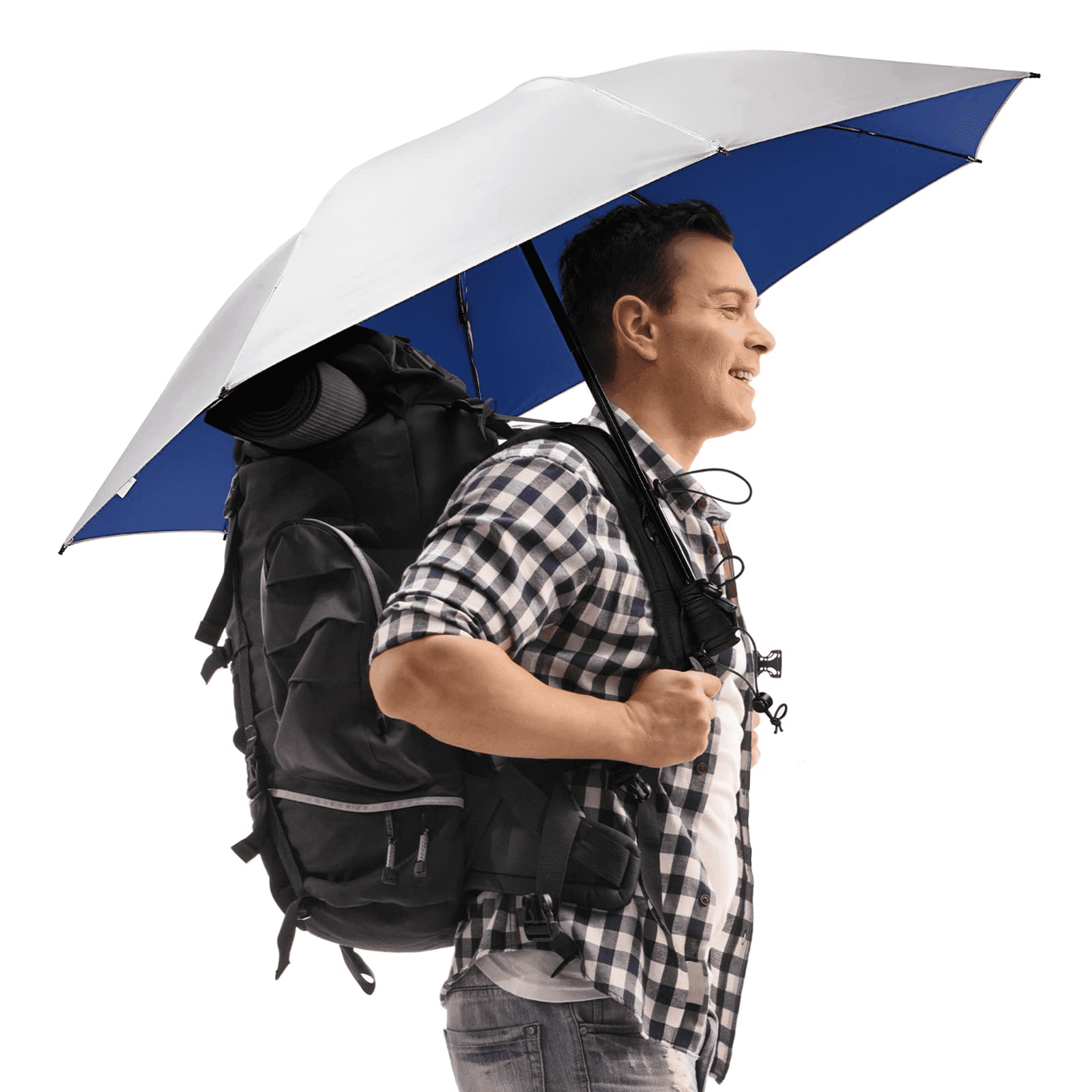 G4Free Liteflex Hiking Umbrella Mini Compact Ultralight Collapsible Reflective Silver Trekking Backpacking Umbrella