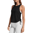 thumbnail image 1 of G4Free Lyocell Racerback Women Workout Tank Tops Ruch Side High Neck Muscle Tops for Gym Athletic Yoga, 1 of 8