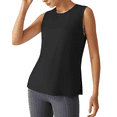 thumbnail image 1 of G4Free Lyocell Side Slits Women's Workout Tank Tops Soft Loose Fit High Neck Athletic Tanks Stretch Gym Running Top, 1 of 8