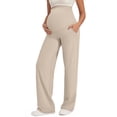 thumbnail image 1 of G4Free Maternity Pants Over The Belly Yoga Dress Work Pregnancy Pants Stretchy Lounge Wide Leg Trousers with Pockets, 1 of 7