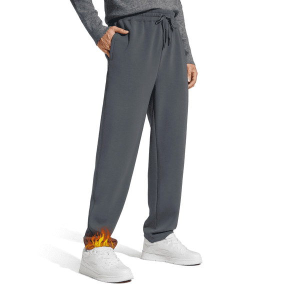 G4Free Men's Smoofit Fleece Lined Sweatpants Winter Thermal Warm Pants Casual Lounge Drawstring with Pockets