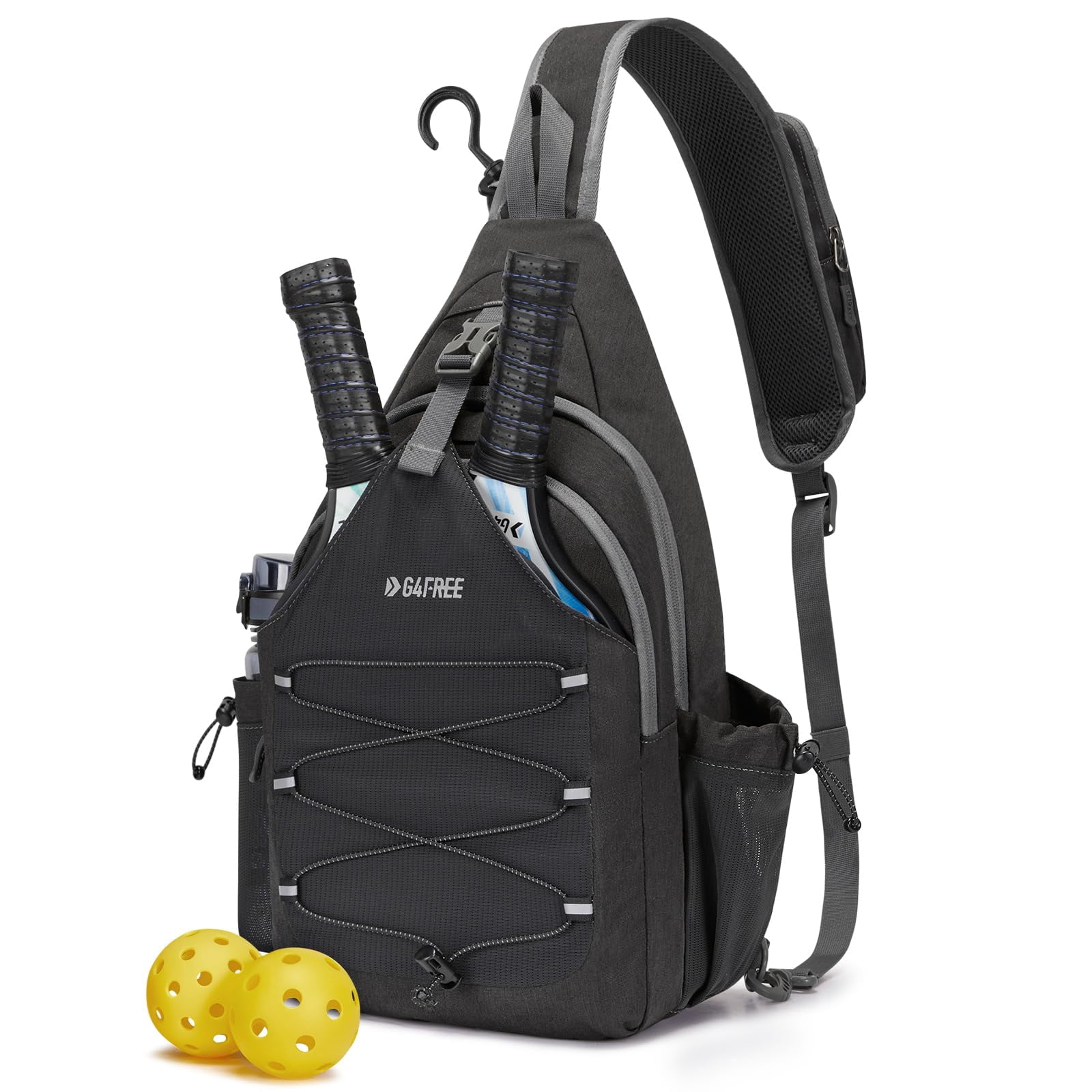 G4Free Pickleball Bag, Crossbody Sling Bag for Men Women, Pickleball Backpack, Pickle Ball Paddle Bag Gifts for Sports