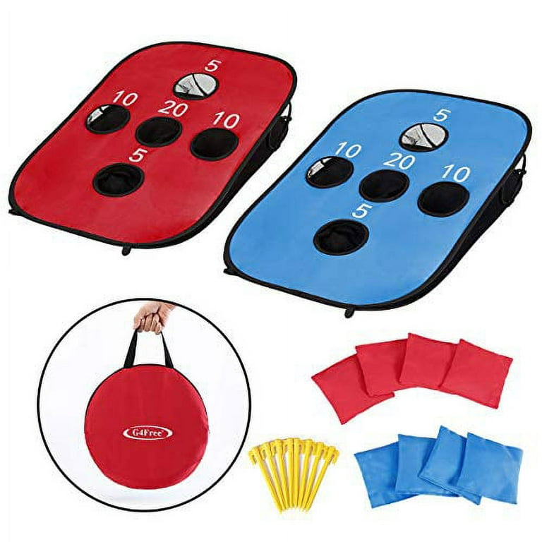 G4Free Portable Collapsible 5 Holes Cornhole Game Set with 8 Bean