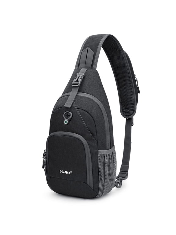 RFID Sling Bag for Adults, Small Crossbody Chest Shoulder Backpack for Men and Women, Hiking Daypack