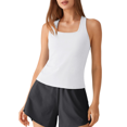 thumbnail image 1 of G4Free Ribbed Removable Built in Bra Workout Tank Tops Woman Racerback Square Neck Yoga Top Lightweight Athletic Tanks, 1 of 8