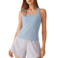 thumbnail image 1 of G4Free Ribbed Removable Built in Bra Workout Tank Tops Woman Racerback Square Neck Yoga Top Lightweight Athletic Tanks, 1 of 8