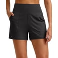 thumbnail image 1 of G4Free Ribbed Stretchy Womens Shorts Casual High Waisted Athletic Running Golf Lounge Shorts with Pockets, 1 of 8