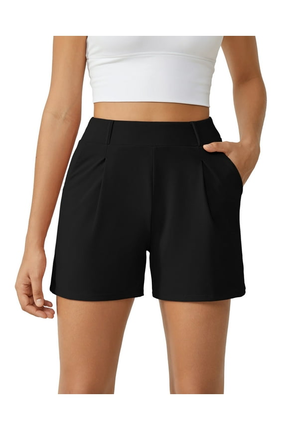 Shorts for Women Dressy Casual High Waisted Lounge Summer Pleated Shorts with Pockets