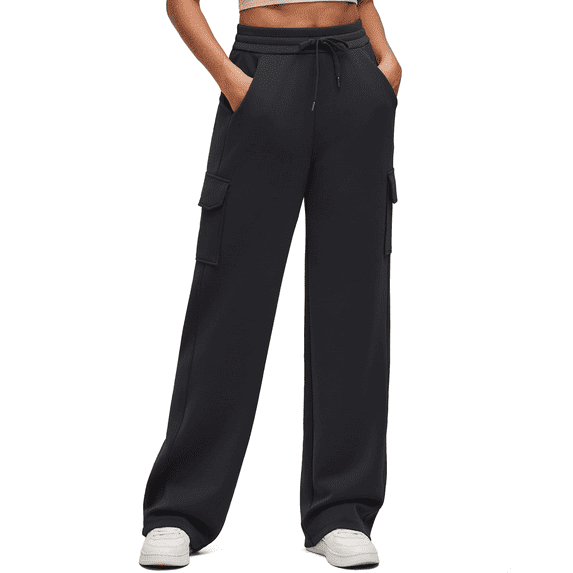 G4Free Smoofit Modal Soft Wide Leg Cargo Sweatpants for Women Drawstring Casual Pants with Pockets