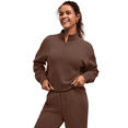 thumbnail image 1 of G4Free Smoofit Modal Soft Women's Half-Zip Pullover Mock Neck Long Sleeve Sweatshirts with Side Slits, 1 of 8