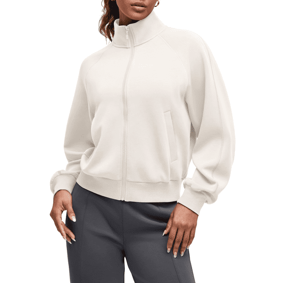 G4Free Smoofit Modal Soft Women's Zip Up Jackets Loose Fit Mock Neck Casual Tops with Pockets