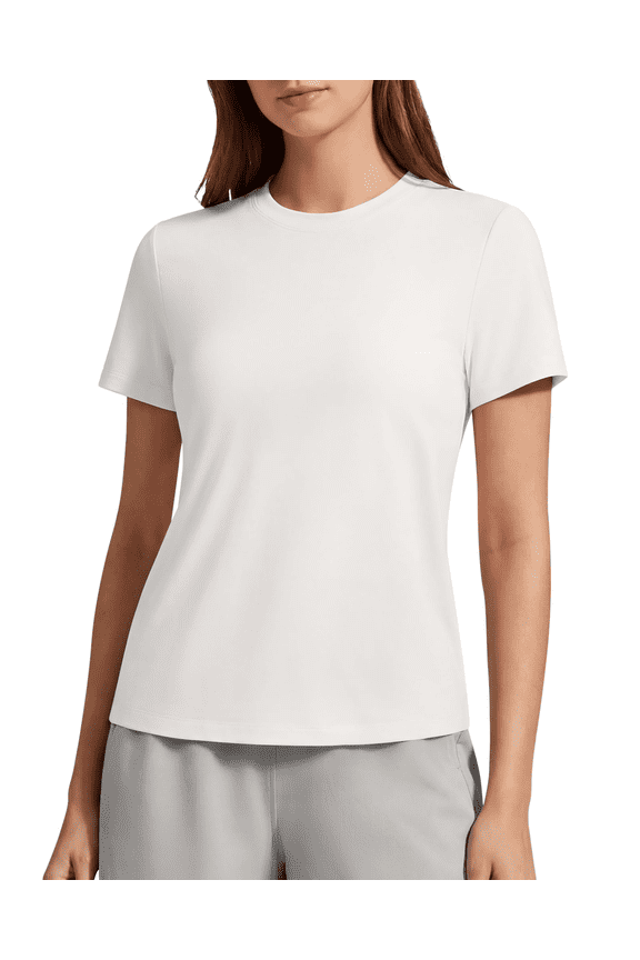 Soft Lyocell Quick Dry Workout Tops for Women - Running Yoga Athletic Gym Casual Short Sleeve T-Shirt Breathable