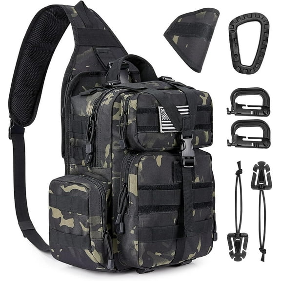 G4Free Outdoor Sling Bag Crossbody Backpack with Adjustable Holder, Durable Shoulder Daypack for Men