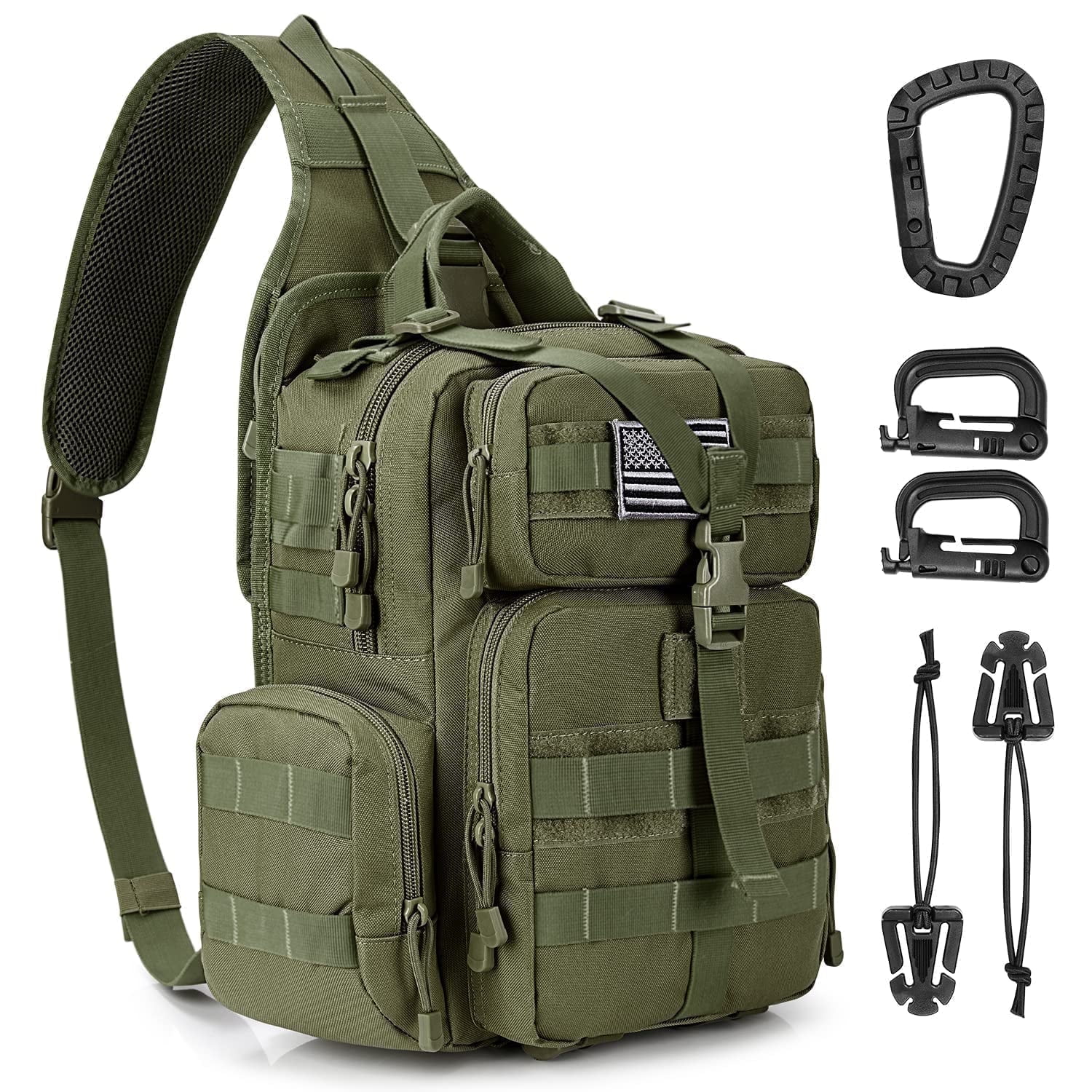 G4Free Outdoor Sling Bag Crossbody Backpack with Adjustable Holder, Durable Shoulder Daypack for Men