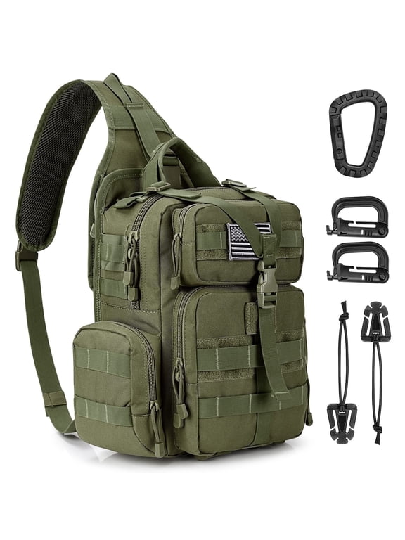 Outdoor Sling Bag Crossbody Backpack with Adjustable Holder, Durable Shoulder Daypack for Men